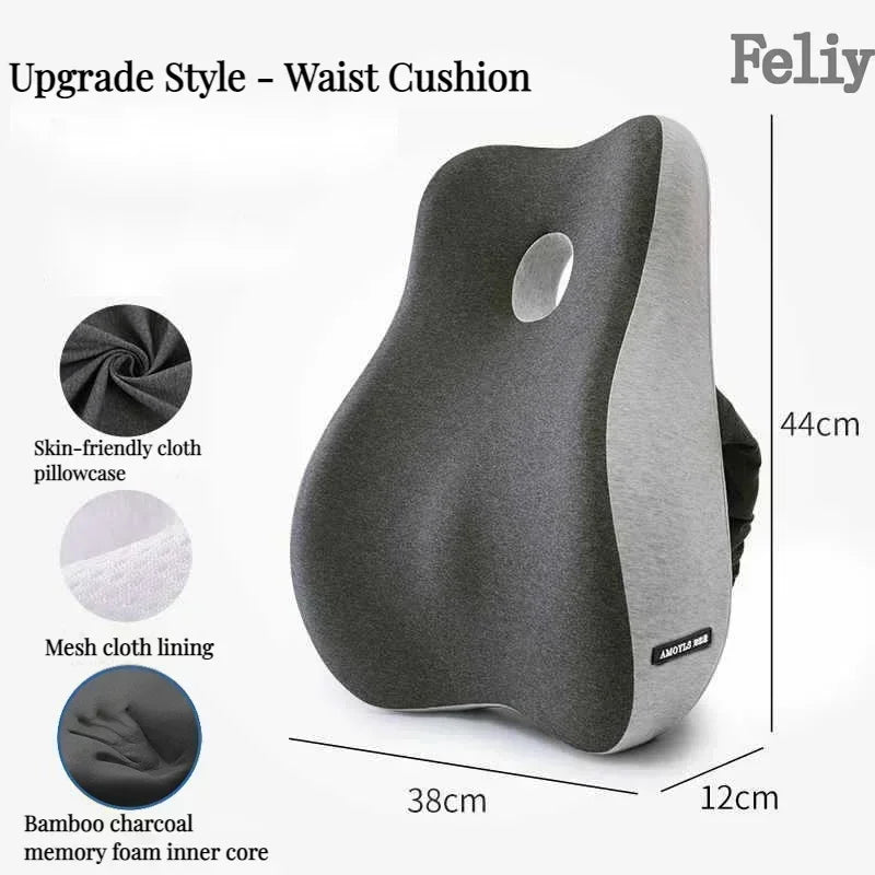 Cojín Lumbar Ortopédico de Espuma Viscoelástica – Soporte Ergonómico para Oficina y Auto