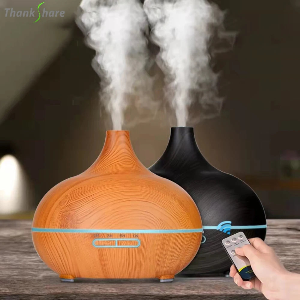 Difusor de Aceites Esenciales Ultrasónico – Humidificador de Aire con Control Remoto Automático, Disponible en 300ml, 500ml y 1000ml