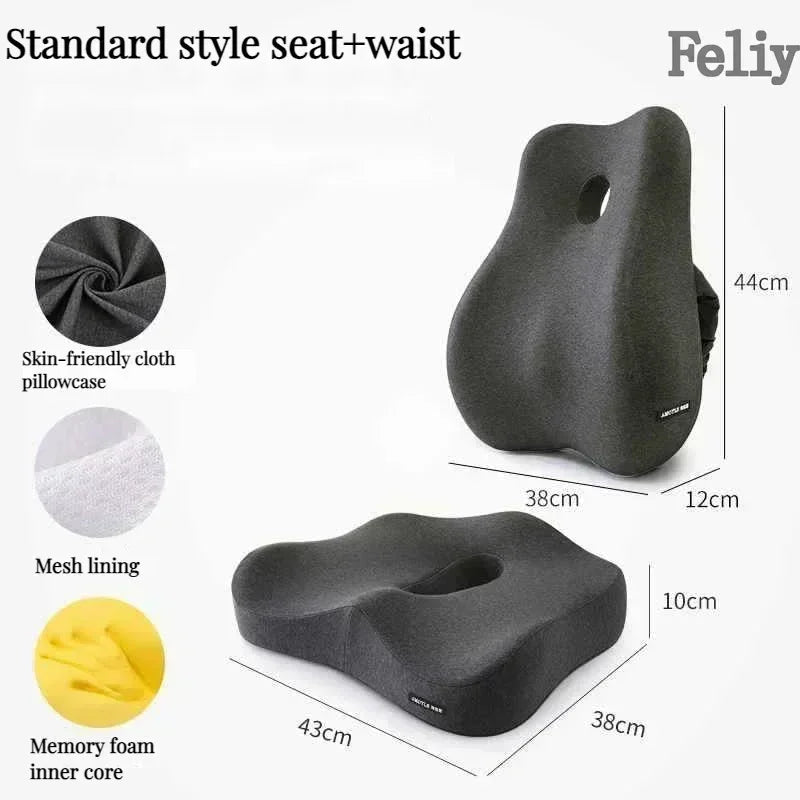 Cojín Lumbar Ortopédico de Espuma Viscoelástica – Soporte Ergonómico para Oficina y Auto