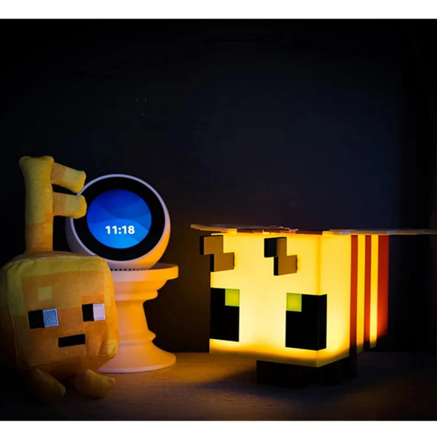Lámpara LED Creativa de Abeja – Luz Nocturna de Atmosfera para Niños, Decoración de Mesa con Diseño de Tulipanes
