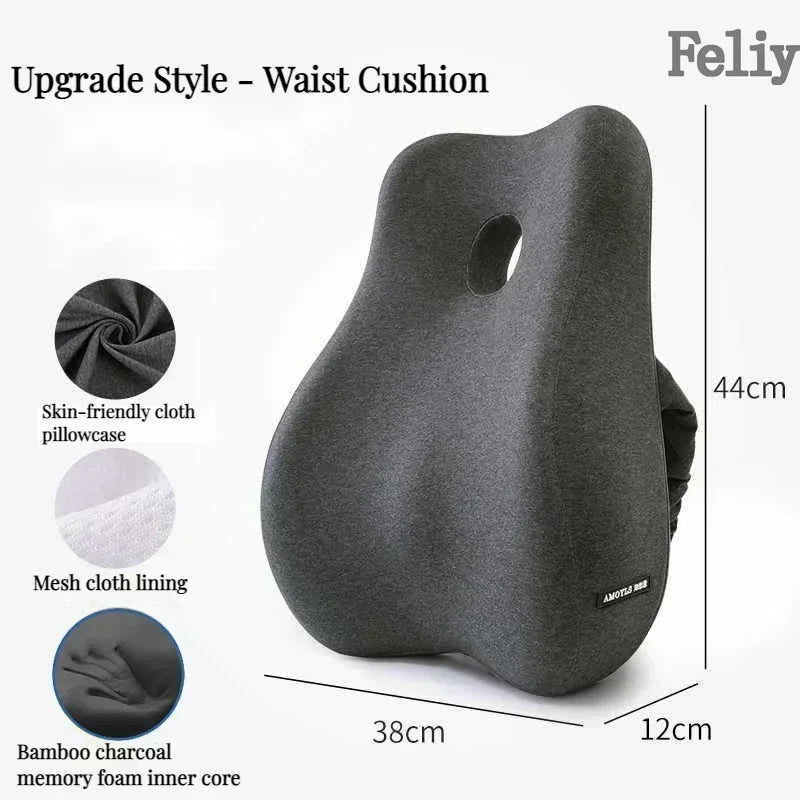 Cojín Lumbar Ortopédico de Espuma Viscoelástica – Soporte Ergonómico para Oficina y Auto
