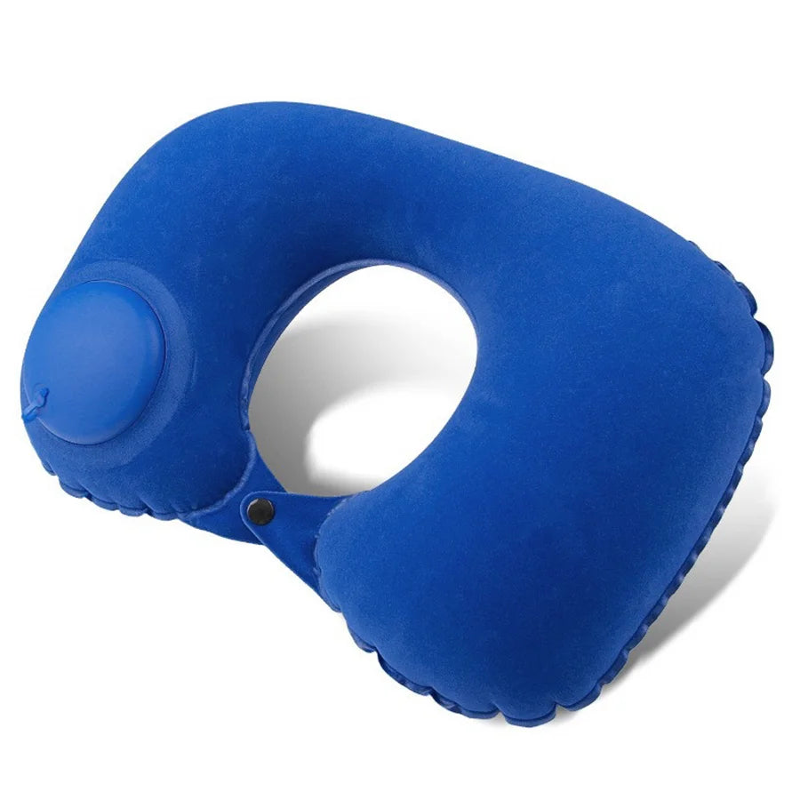 Almohada Inflable Flocada para el Cuello – Portátil y Ergonómica