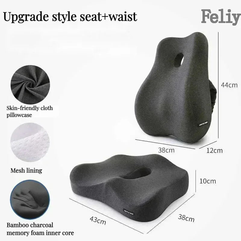 Cojín Lumbar Ortopédico de Espuma Viscoelástica – Soporte Ergonómico para Oficina y Auto