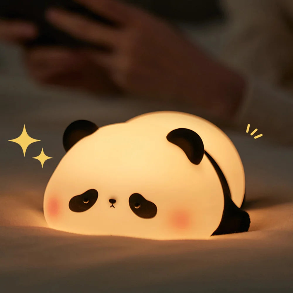Lámpara Táctil de Conejo de Silicona – Luz Nocturna con Sensor y Cara Grande, USB Recargable, Regalo Perfecto para Niños