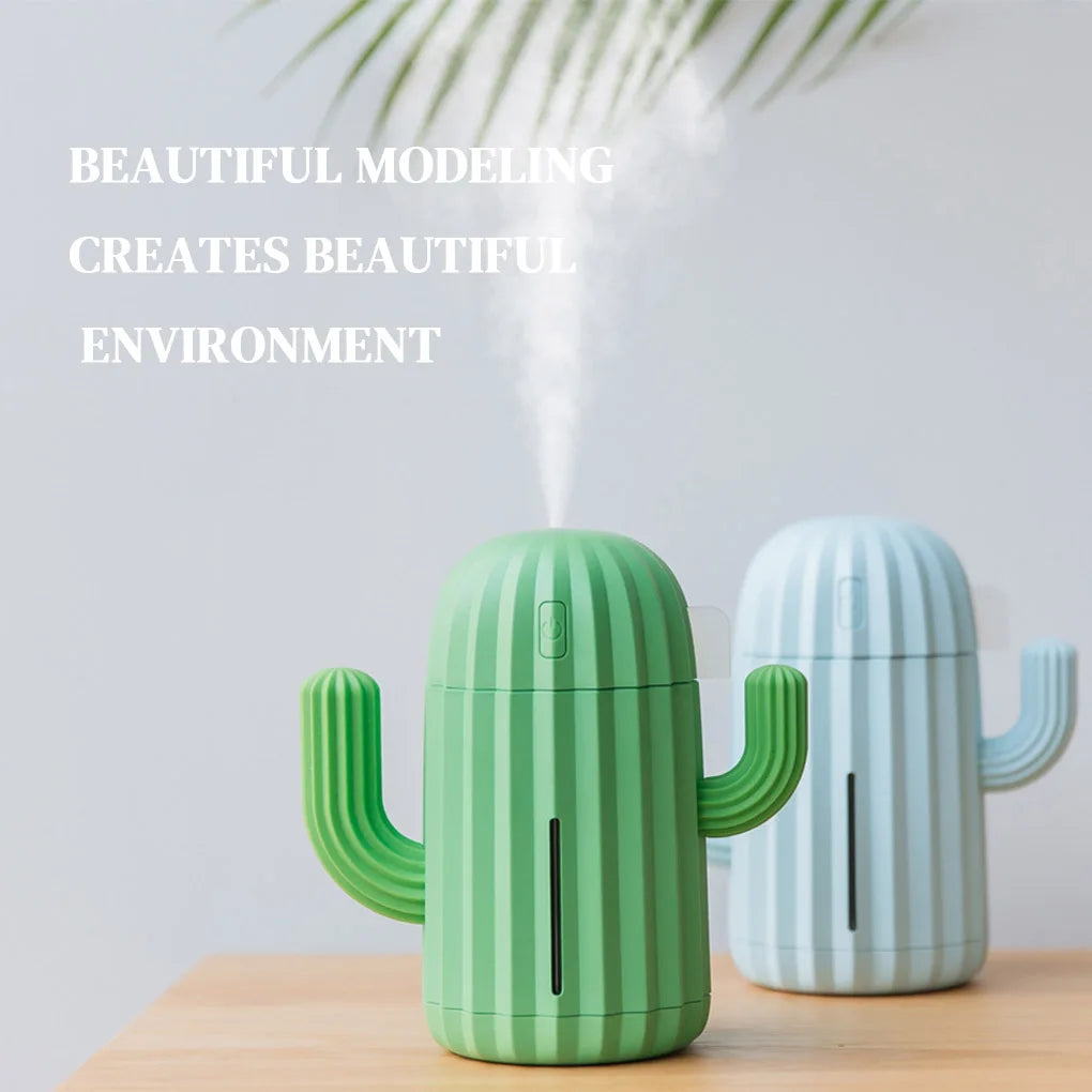 Humidificador de Aire Cactus 340ml – Difusor Portátil Recargable de Aceites Esenciales con Batería