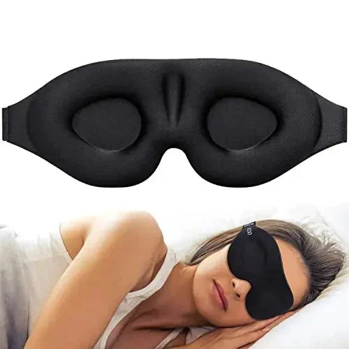 Mascarilla para Dormir 3D con Copa Contorneada – Venda Cóncava para Bloquear Luz, Ideal para Mujeres y Hombres