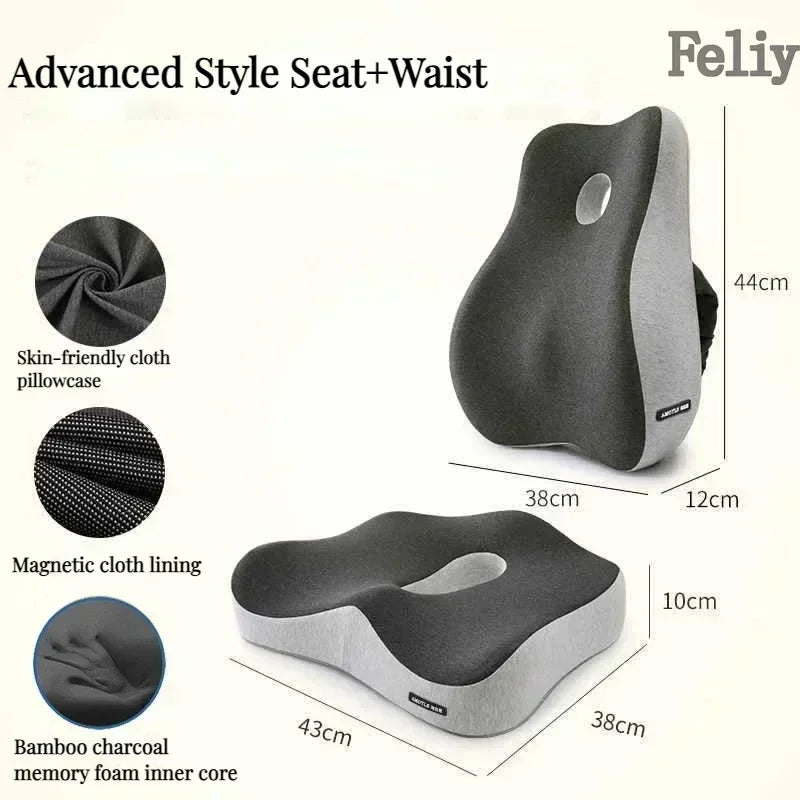 Cojín Lumbar Ortopédico de Espuma Viscoelástica – Soporte Ergonómico para Oficina y Auto