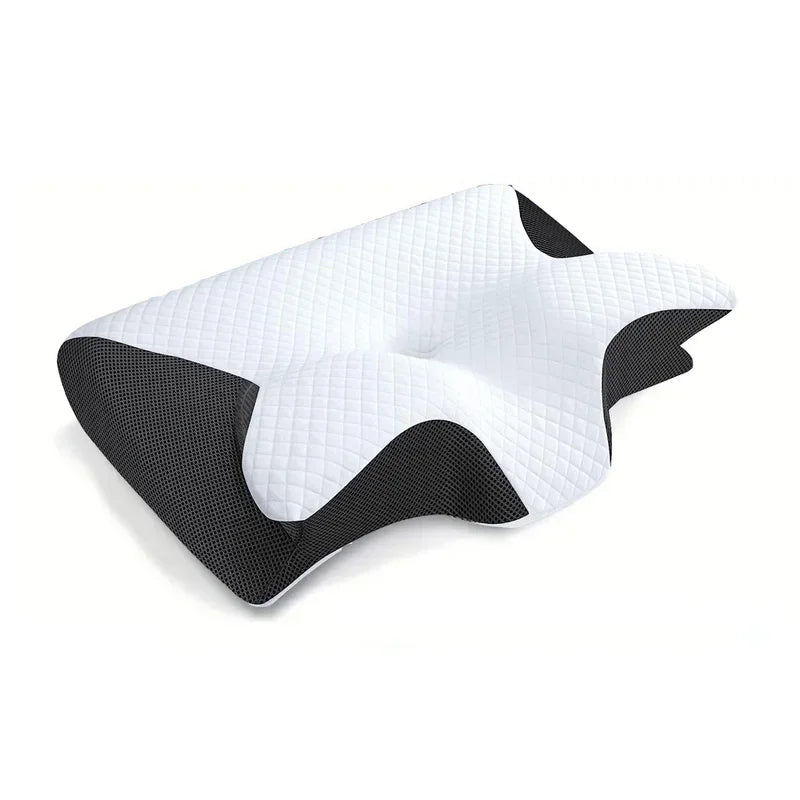 Almohada Cervical Ergonómica 2 en 1 – Espuma Viscoelástica para Aliviar el Dolor de Cuello y Mejorar el Sueño