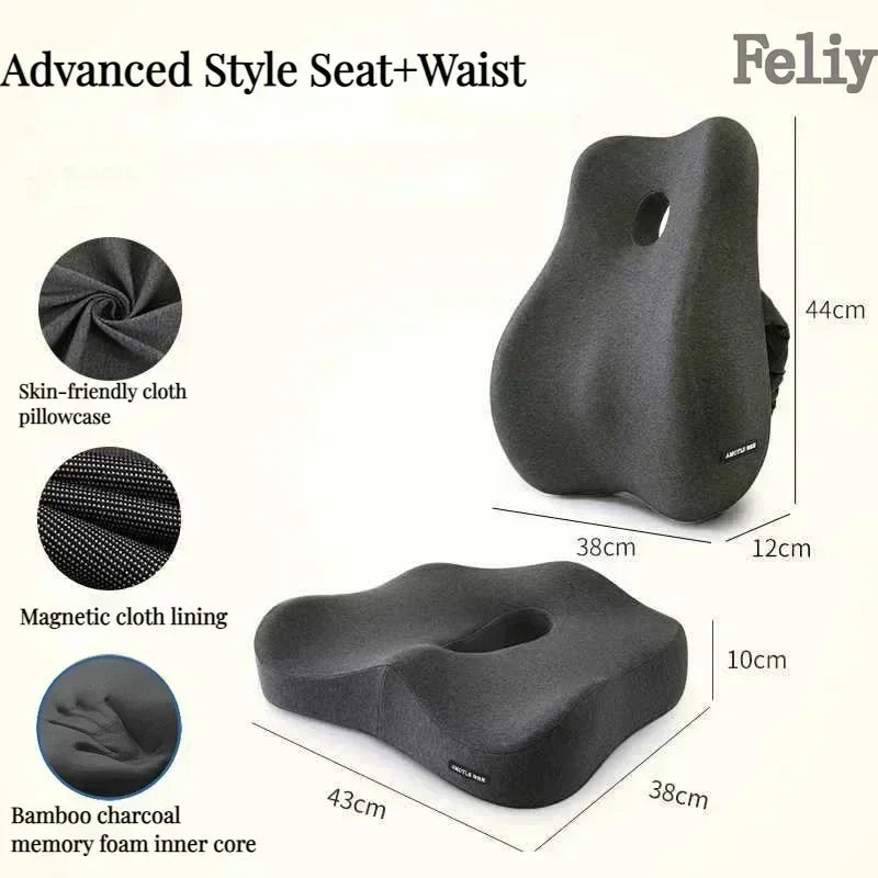 Cojín Lumbar Ortopédico de Espuma Viscoelástica – Soporte Ergonómico para Oficina y Auto