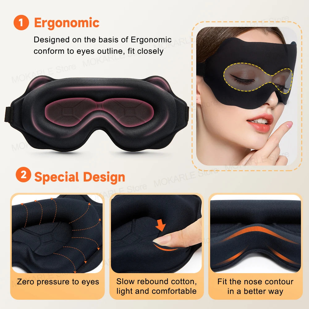 Mascarilla para Dormir 3D – Suave y Ligera para los Ojos, Ideal para Viajes, Transpirable y Ayuda a Mejorar el Sueño (Slaapmasker)