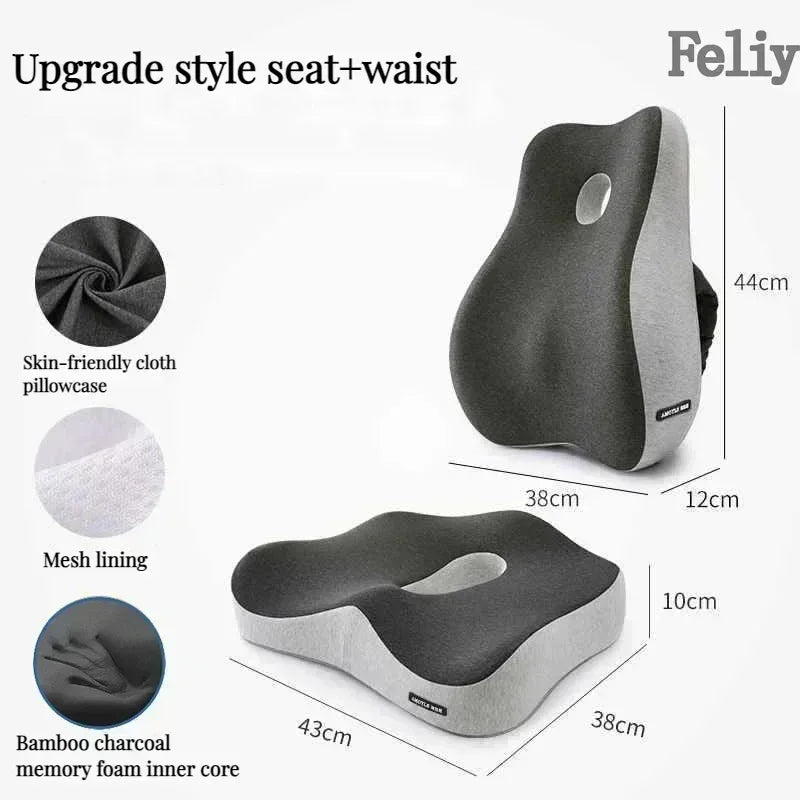 Cojín Lumbar Ortopédico de Espuma Viscoelástica – Soporte Ergonómico para Oficina y Auto