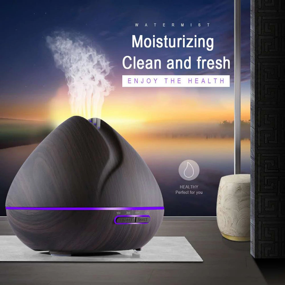 Difusor de Aceites Esenciales Ultrasónico – Humidificador de Aire con Control Remoto Automático, Disponible en 300ml, 500ml y 1000ml