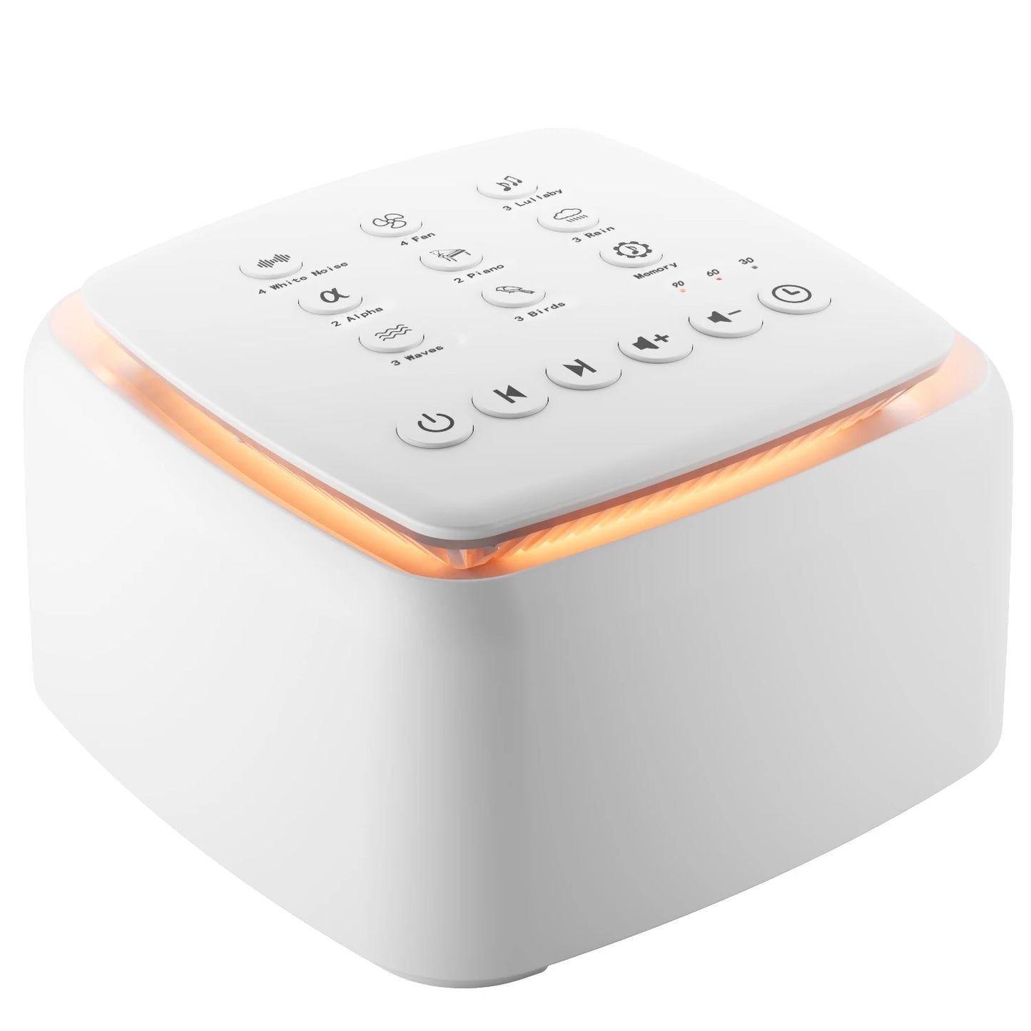 Máquina de Ruido Blanco con 30 Sonidos Relajantes – Luz Cálida para Dormir y Batería de Larga Duración, Ideal para Bebés y Adultos