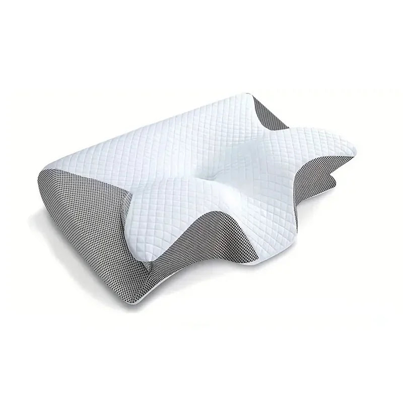 Almohada Cervical Ergonómica 2 en 1 – Espuma Viscoelástica para Aliviar el Dolor de Cuello y Mejorar el Sueño