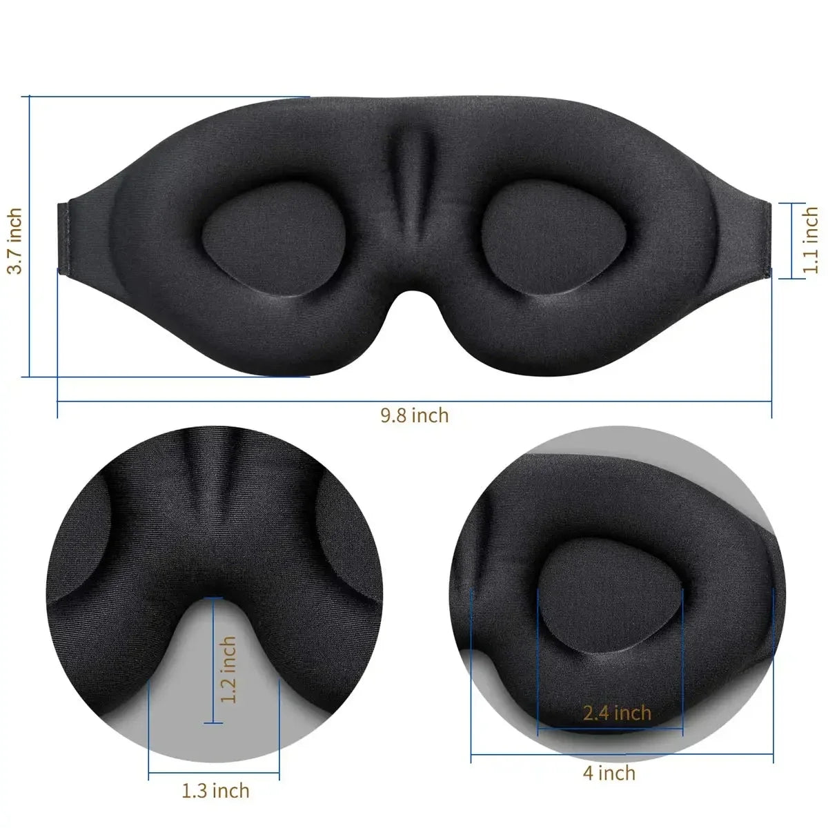 Mascarilla para Dormir 3D con Copa Contorneada – Venda Cóncava para Bloquear Luz, Ideal para Mujeres y Hombres