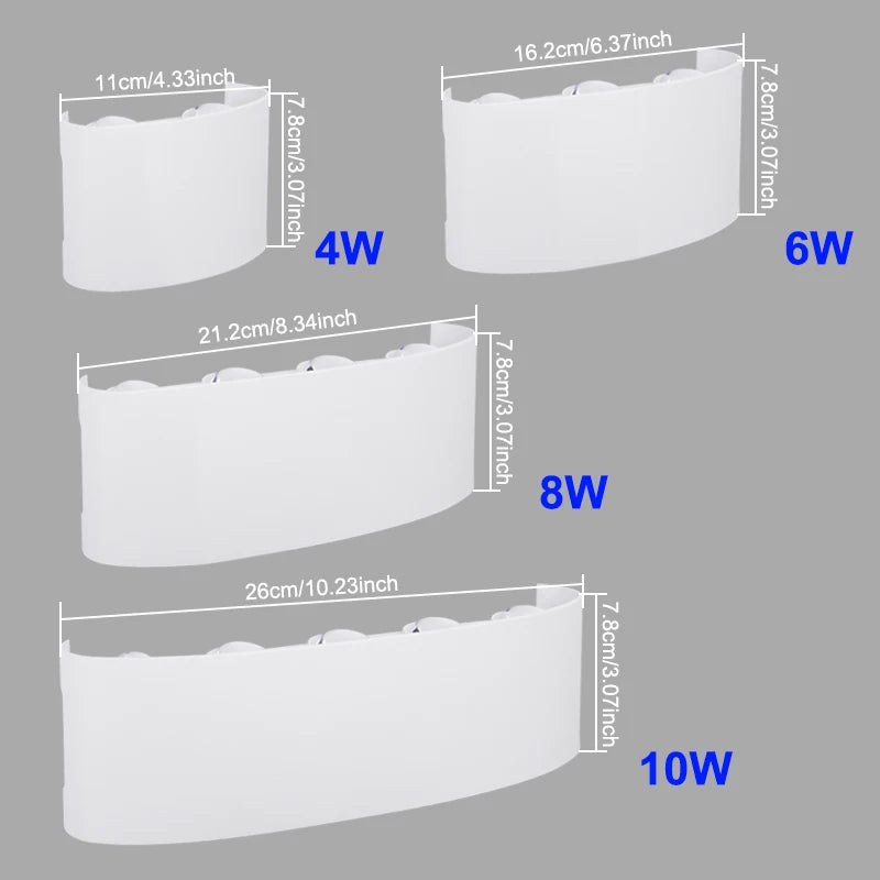 Lámpara de pared Led telescópica ABS para exteriores IP65, luz de pared blanca impermeable para casa, Villa, jardín, patio, porche, escalera, pasillo