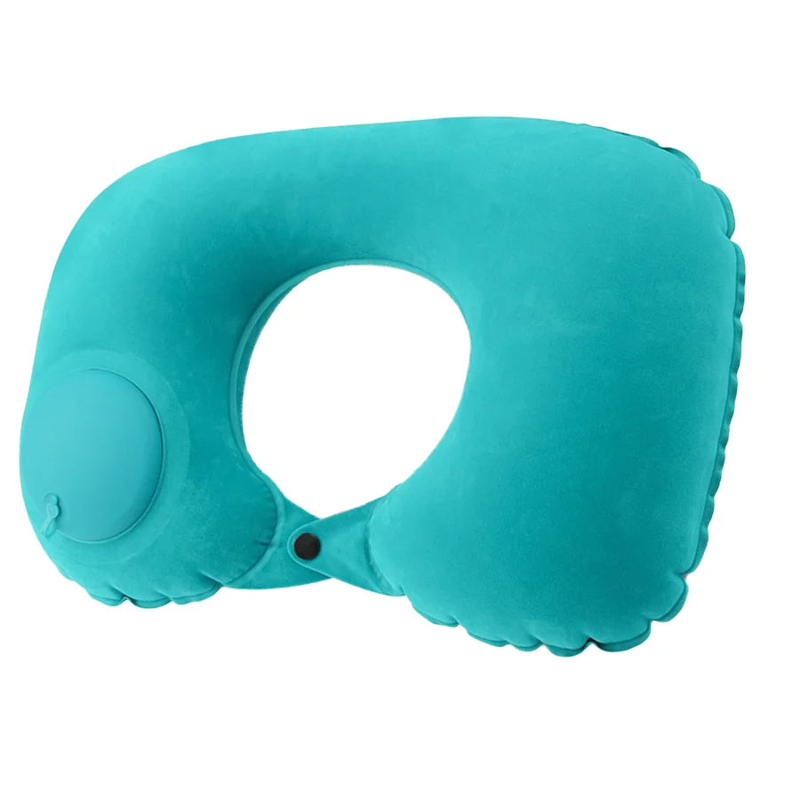 Almohada Inflable Flocada para el Cuello – Portátil y Ergonómica