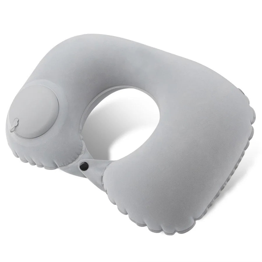 Almohada Inflable Flocada para el Cuello – Portátil y Ergonómica
