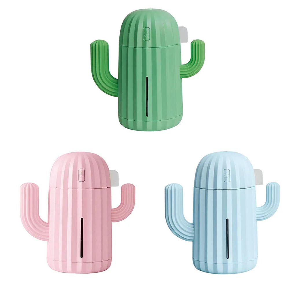 Humidificador de Aire Cactus 340ml – Difusor Portátil Recargable de Aceites Esenciales con Batería