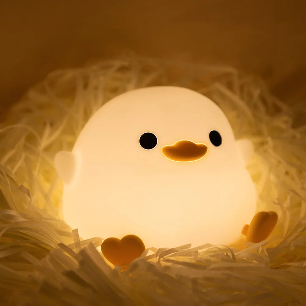 Lámpara Táctil de Conejo de Silicona – Luz Nocturna con Sensor y Cara Grande, USB Recargable, Regalo Perfecto para Niños