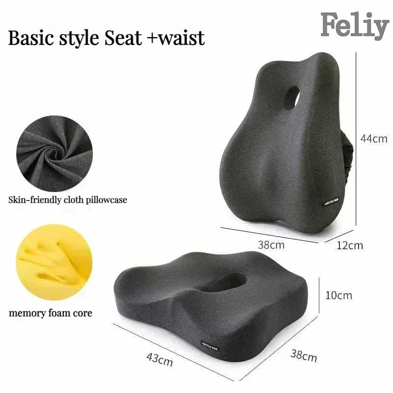 Cojín Lumbar Ortopédico de Espuma Viscoelástica – Soporte Ergonómico para Oficina y Auto