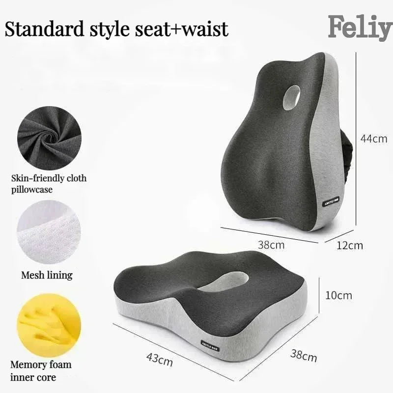 Cojín Lumbar Ortopédico de Espuma Viscoelástica – Soporte Ergonómico para Oficina y Auto