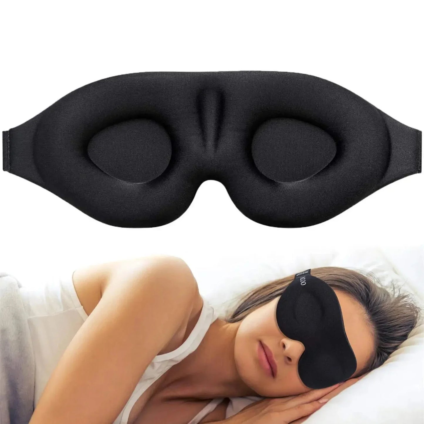 Mascarilla para Dormir 3D con Copa Contorneada – Venda Cóncava para Bloquear Luz, Ideal para Mujeres y Hombres