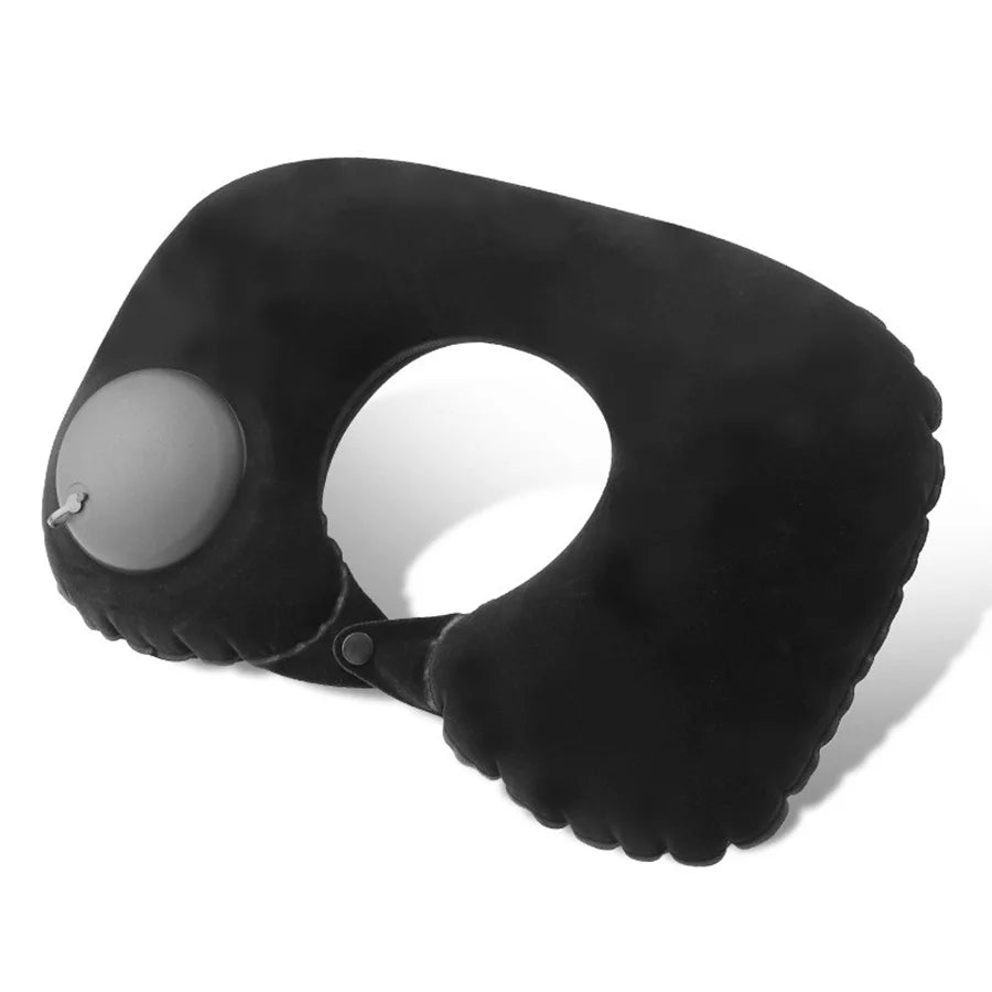 Almohada Inflable Flocada para el Cuello – Portátil y Ergonómica