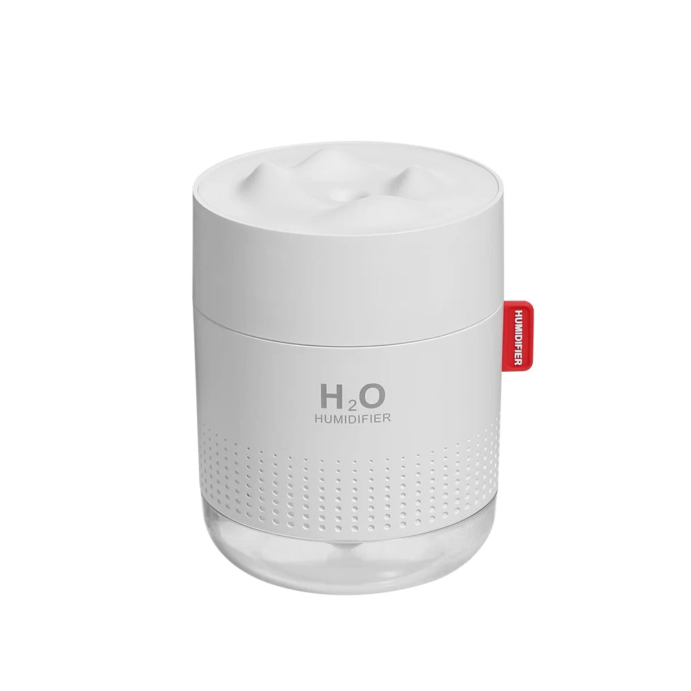 Humidificador Ultrasónico Portátil H2O de Montaña Nevada 500ML – Difusor Aromático USB con Lámpara Nocturna Romántica
