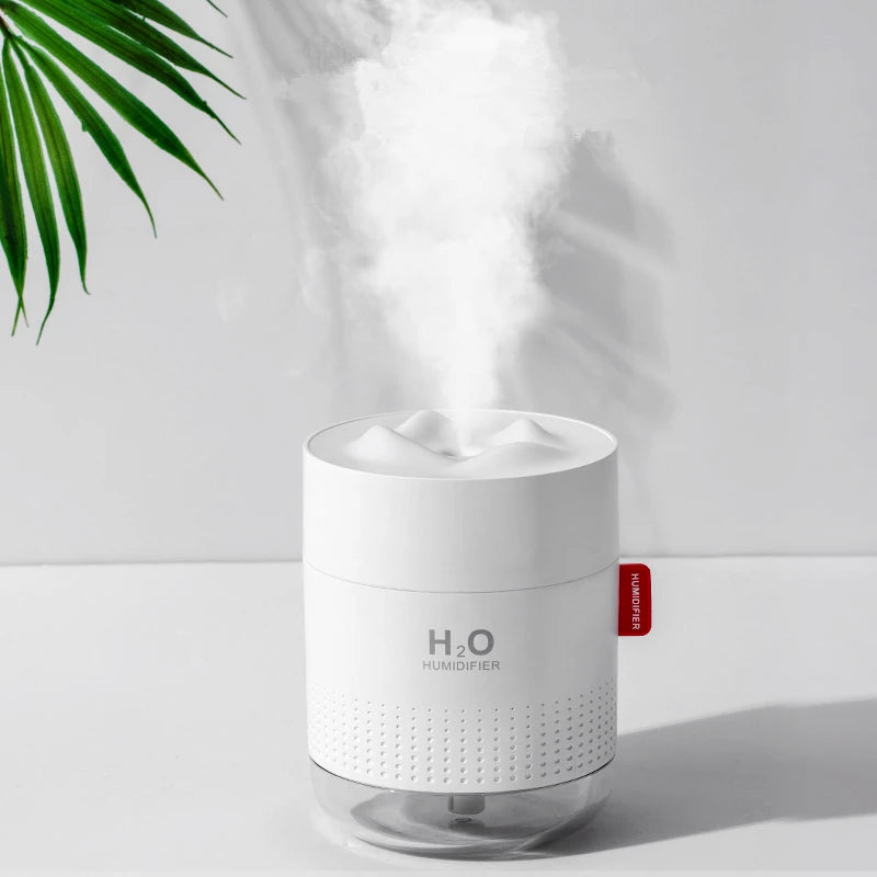 Humidificador Ultrasónico Portátil H2O de Montaña Nevada 500ML – Difusor Aromático USB con Lámpara Nocturna Romántica