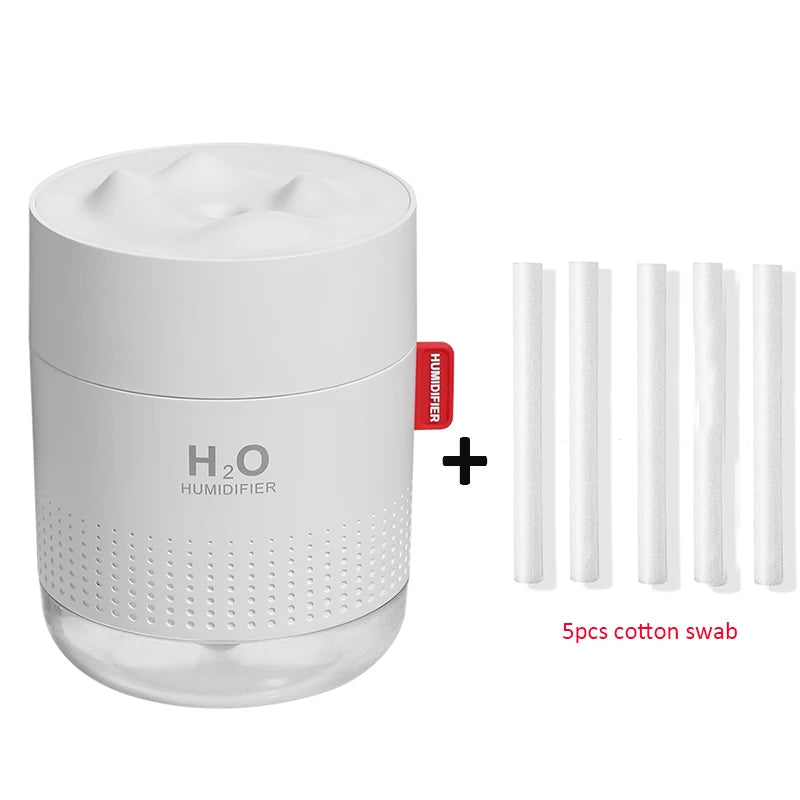 Humidificador Ultrasónico Portátil H2O de Montaña Nevada 500ML – Difusor Aromático USB con Lámpara Nocturna Romántica