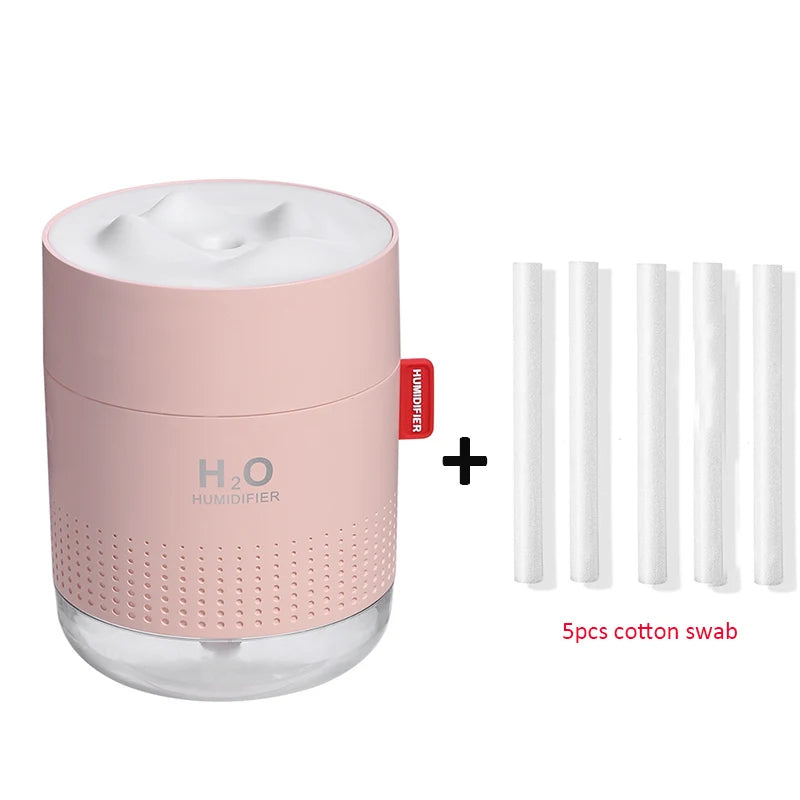 Humidificador Ultrasónico Portátil H2O de Montaña Nevada 500ML – Difusor Aromático USB con Lámpara Nocturna Romántica