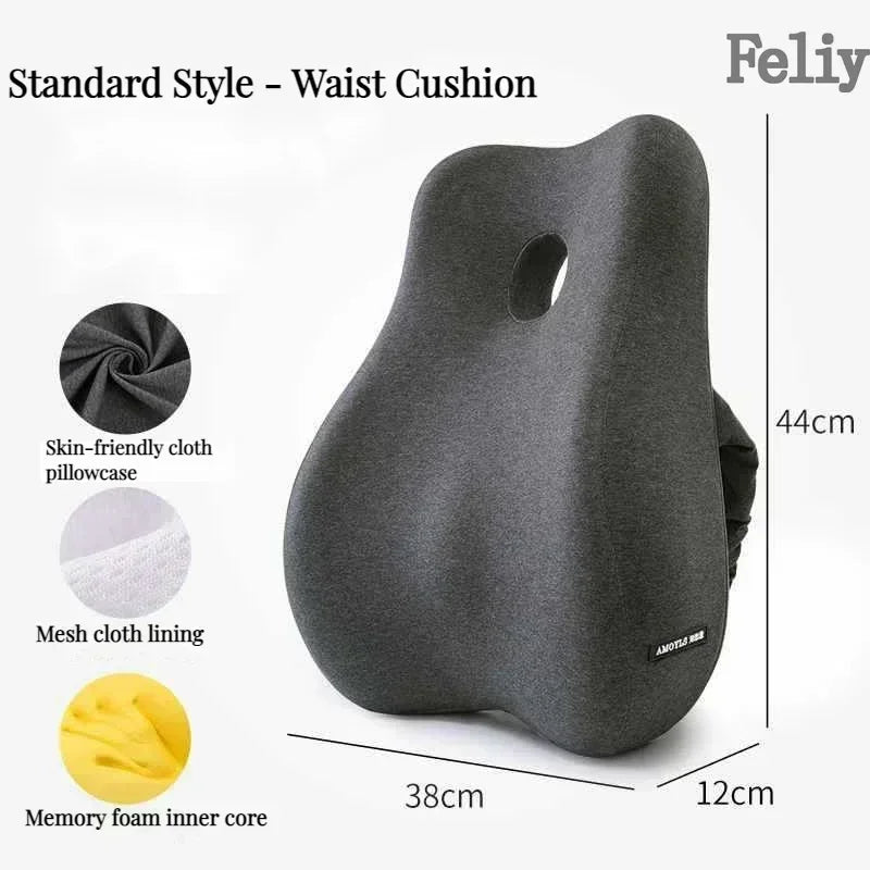Cojín Lumbar Ortopédico de Espuma Viscoelástica – Soporte Ergonómico para Oficina y Auto